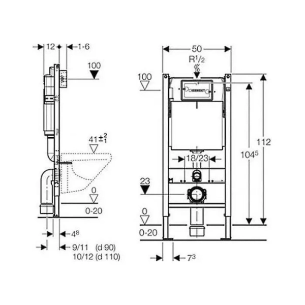 Комплект 3в1 инсталляция для унитаза Geberit DUOFIX PRO  ...
