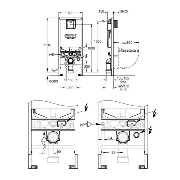 Инсталляция для унитаза GROHE RAPID SL (39596000)