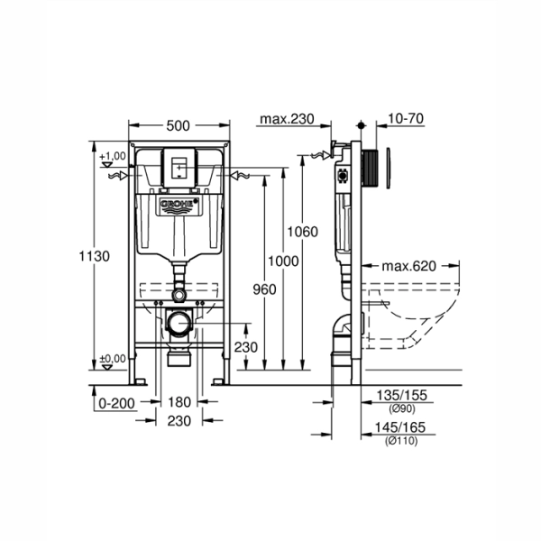 Комплект 2в1 инсталляция для унитаза GROHE RAPID SL (388 ...
