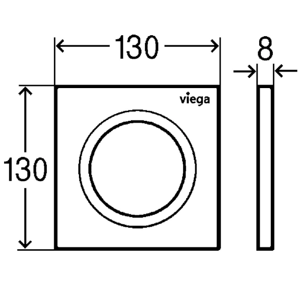 Кнопка для инсталляции VIEGA Prevista Visign for Style 2 ...