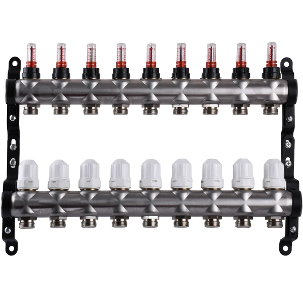 Коллектор теплого пола ECO Technology 3/4"х25 НН 9-ый с  ...