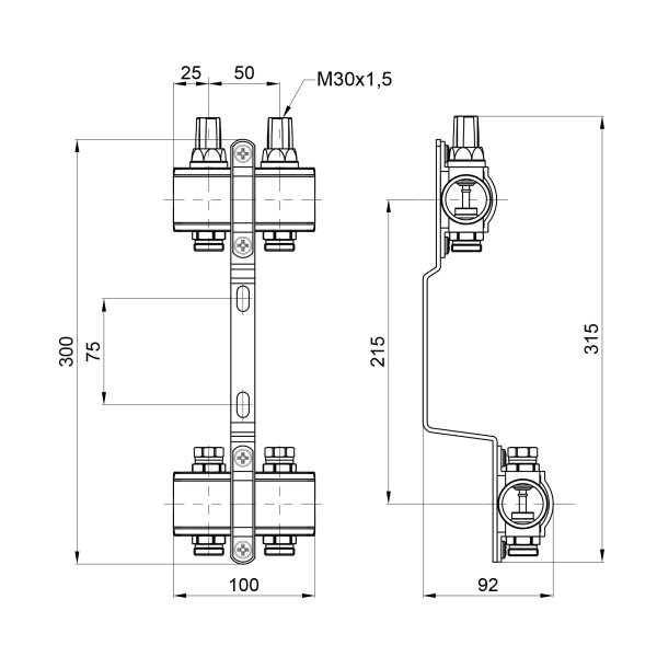 Коллектор теплого пола Thermo Alliance Forte 1″x3/4″ 2 в ...
