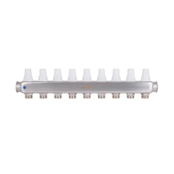 Коллектор теплого пола Icma 1″x3/4″ 9 выходов, с расходо ...