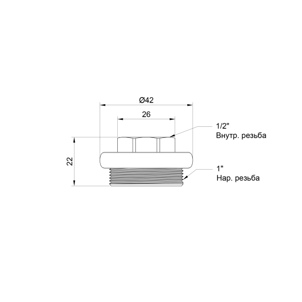 Футорка радиаторная SD Plus SD11515S 1"х1/2" л ...