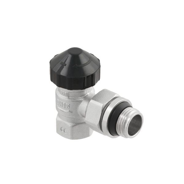 Клапан радиаторный Raftec 1/2″x1/2″ НВ угловой, черный ( ...
