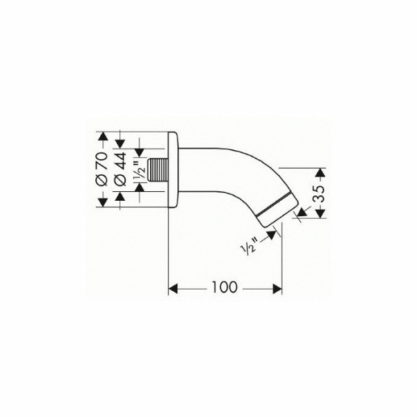 Держатель для душа Hansgrohe 100мм 27438000 (27438000)