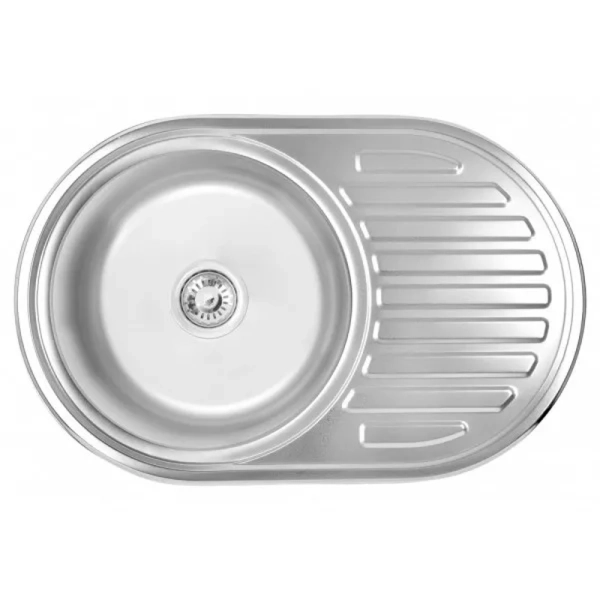 Кухонная мойка WEZER 7750(06) Satin 770x500x160 мм с сиф ...