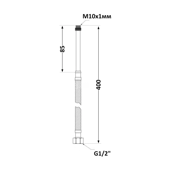 Шланг для смесителя Thermo Alliance Forte ВН 1/2"хМ10, 0 ...