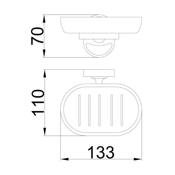 Мыльница Frap F1902 настенная, стекло, хром