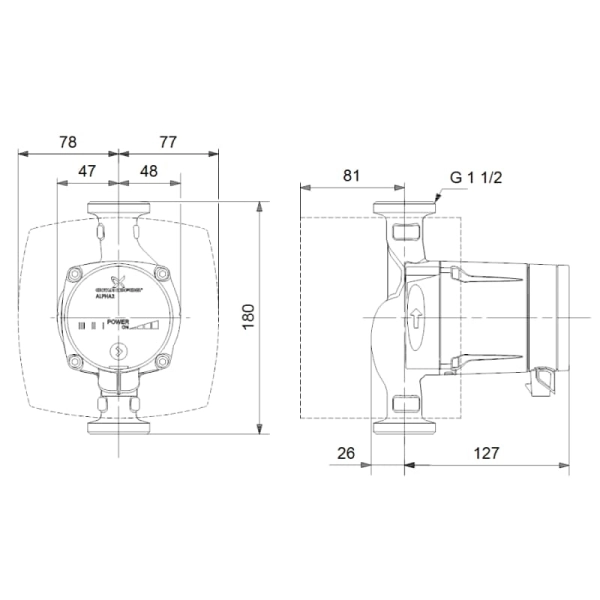 Циркуляционный насос Grundfos ALPHA2 25-6-130 18 Вт H 6  ...