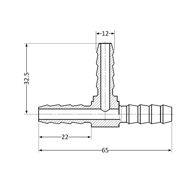 Тройник Thermo Alliance Standard 3/8"х3/8"х3/8" 12 мм (S ...