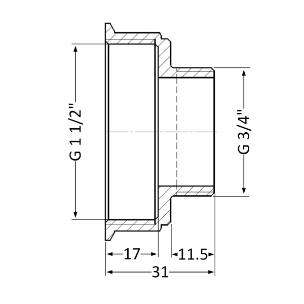 Переход Thermo Alliance Standard 1 1/2"х3/4" ВЗ (SD40940 ...