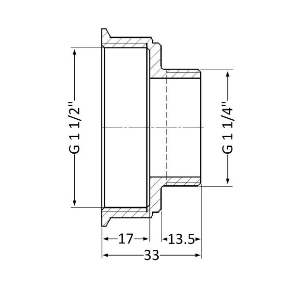 Переход латунный Thermo Alliance Standard 1 1/2"x1 1/4"  ...