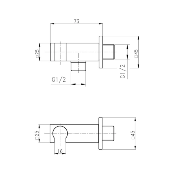 Подключение для шланга Qtap Kvad QT819810842858NB
