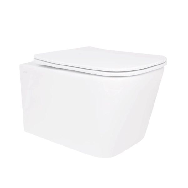 Подвесной унитаз Qtap Crow Rimless 485x340 прямоугольный ...
