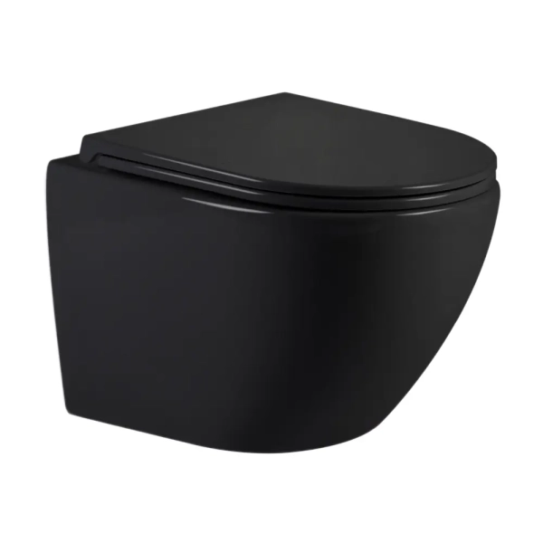 Подвесной унитаз Qtap Jay Ultra Quiet 485х360 овальный,  ...