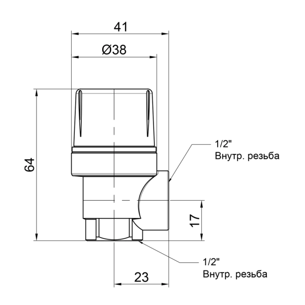 Клапан предохранительный Icma №241 1/2"ВВ (1,5 бар) мемб ...