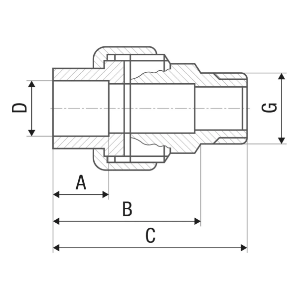 Американка ITAL ITI202 PPR 25 мм 3/4"