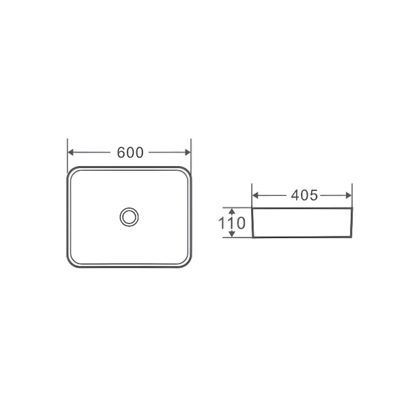 Раковина накладная Qtap Tern 600x405x110 белая (QT171121 ...