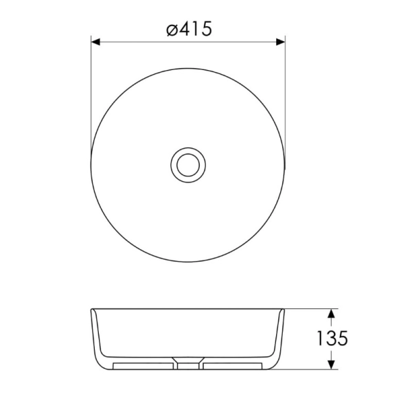 Раковина накладная IMPRESE i-EDGE 415x415 круглая керами ...