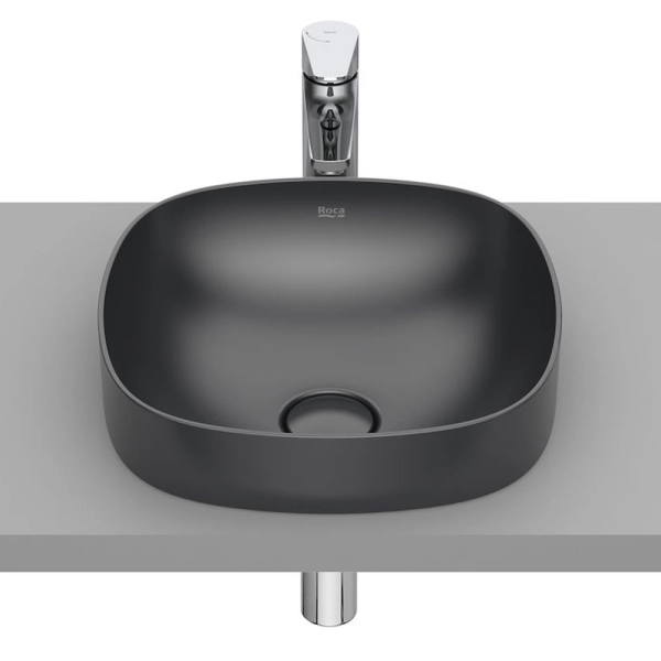 Раковина накладная Roca Inspira 370x370 круглая, черная  ...