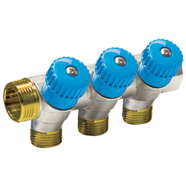 Коллектор для воды COMISA 3/4″х1/2″ ВН с 2 выходами, лат ...