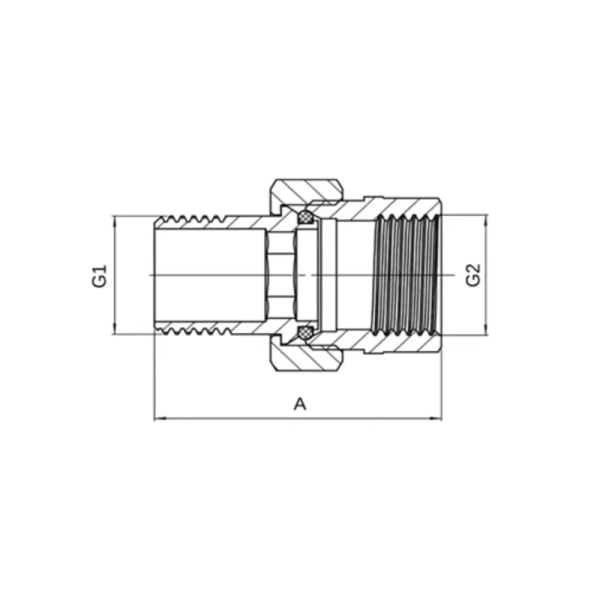 Сгон Американка ASG 2″ ВН прямая, латунь (6554430)