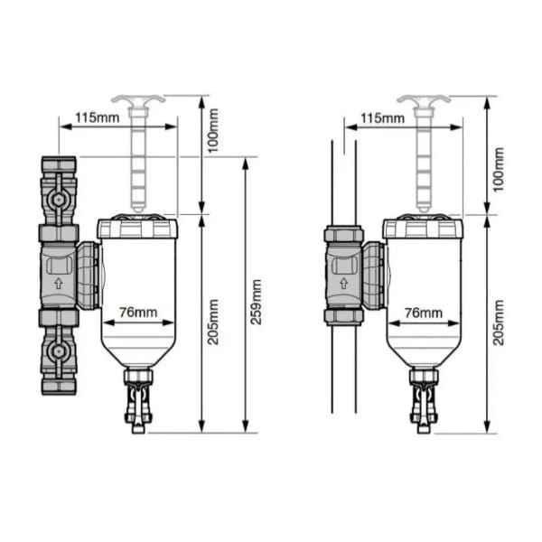 Сепаратор шлама Sentinel Vortex Compact 300 3/4″ вертика ...
