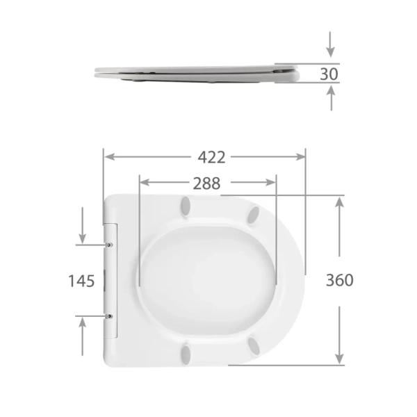 Сиденье для унитаза Qtap Jay 640 Swan 640 дюропласт, с м ...