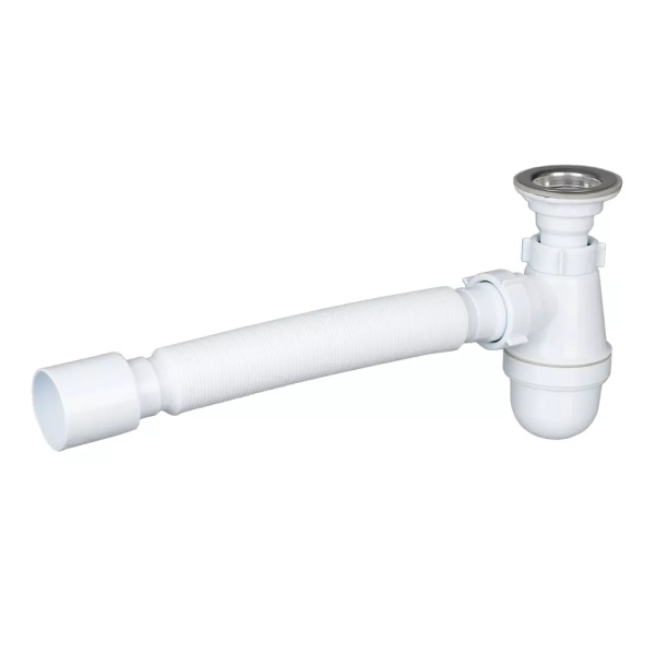 Сифон для раковины SoloPlast 1 1/2" пластик, белый (У011 ...