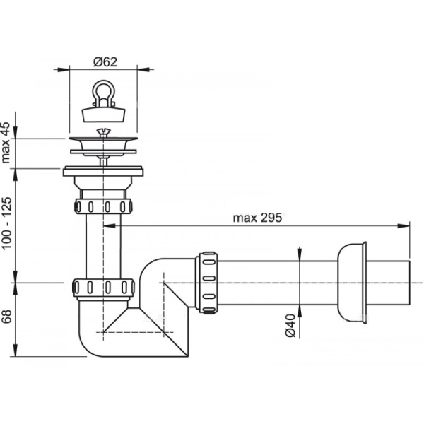 Сифон для раковины AlcaPlast пластик, белый (A412-DN40)