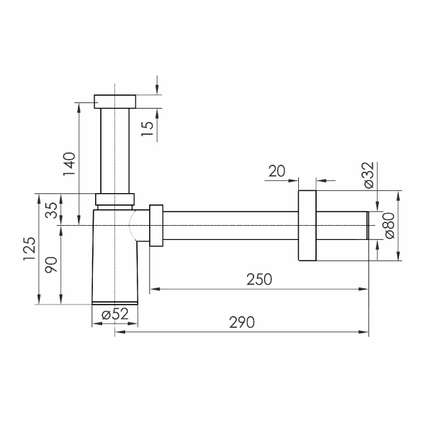 Сифон для раковины Imprese i-SEW 1 1/4" пластик, хром (d ...
