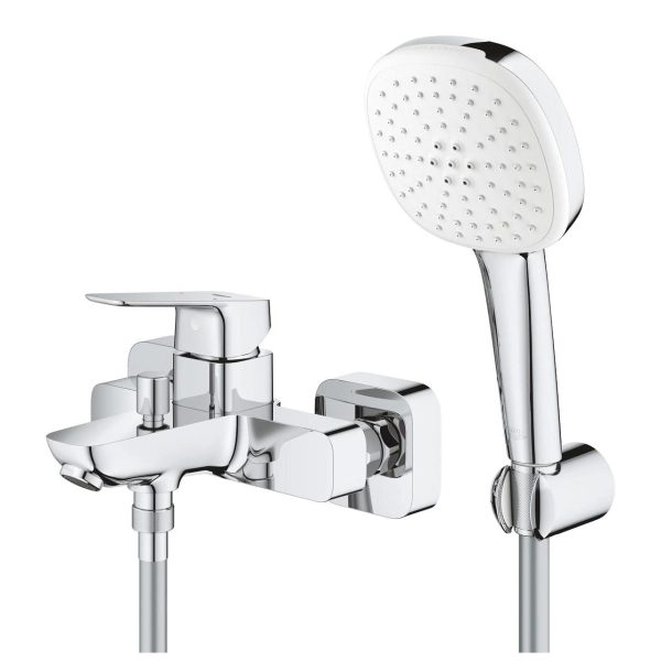 Смеситель для ванны Grohe Cubeo однорычажный, хром + руч ...