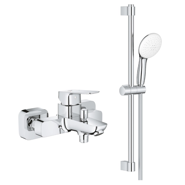 Смеситель для ванны Grohe Cubeo однорычажный, хром + руч ...