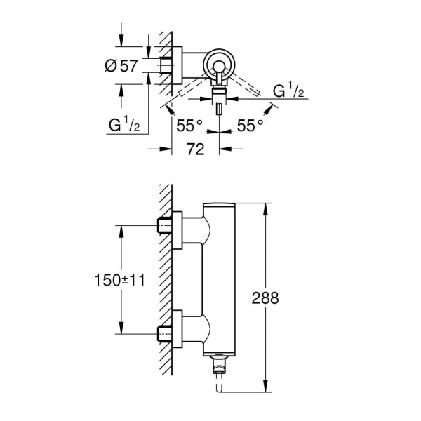 Смеситель для душа Grohe Atrio New однорычажный, хром (3 ...