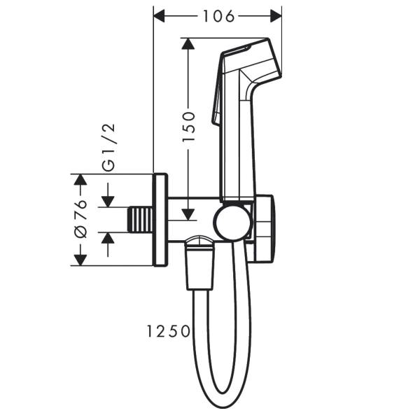 Смеситель для гигиенического душа Hansgrohe S 1jet однор ...