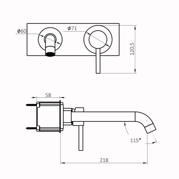 Смеситель для умывальника Globus Lux Lazer Pro GLPR-204- ...
