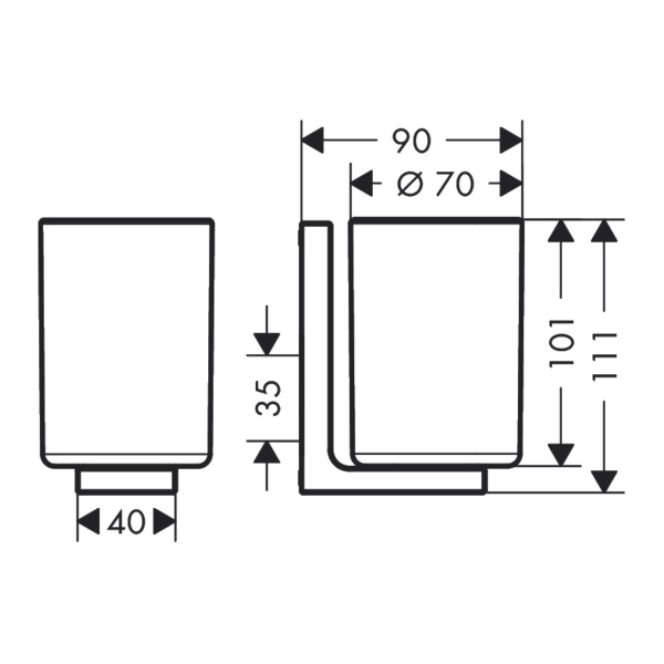 Стакан для зубных щеток Axor Universal Rectangular насте ...
