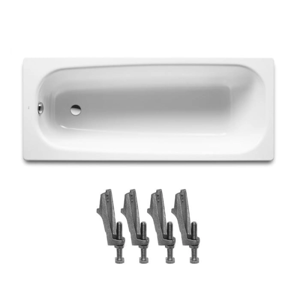 Ванна пристенная Roca Continental 170x70 чугунная, с нож ...