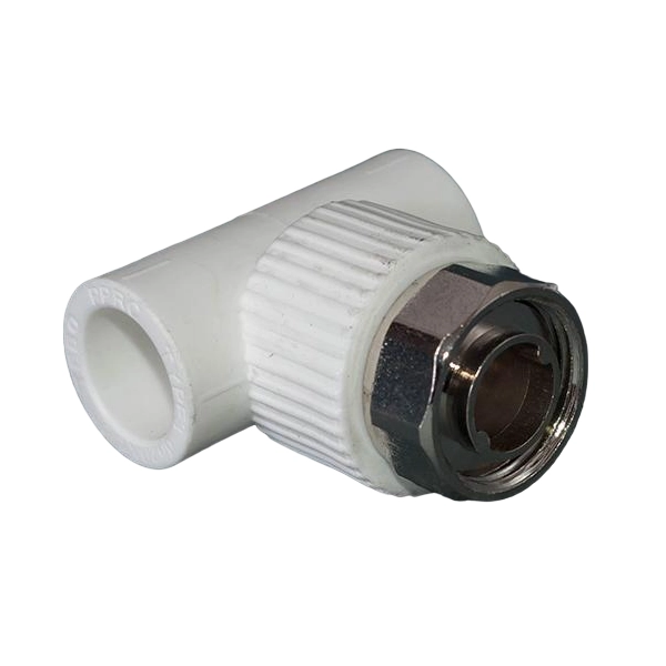 Тройник с накидной гайкой Tebo 20x1/2" В PPR белый