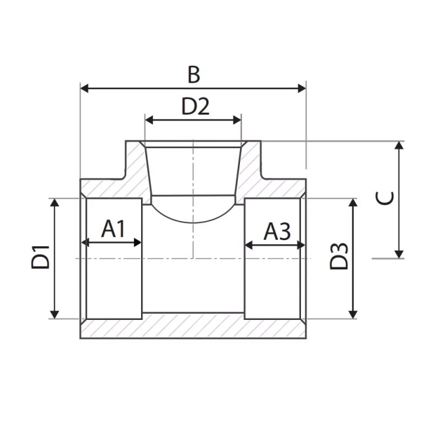 Тройник ITAL ITC123 PPR 90x75x90 мм