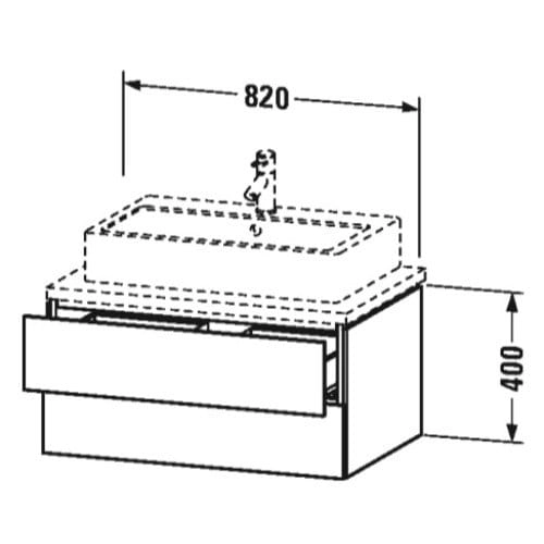 Тумба в ванную Duravit L Cube 820x582x400 подвесной, с у ...