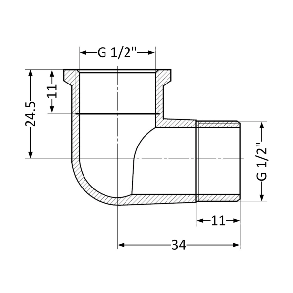 Угол Thermo Alliance Standard 1/2"x1/2" ВЗ (SD42115U)
