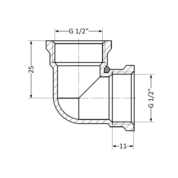 Угол Thermo Alliance Standard 1/2"x1/2" ВР (SD41815)