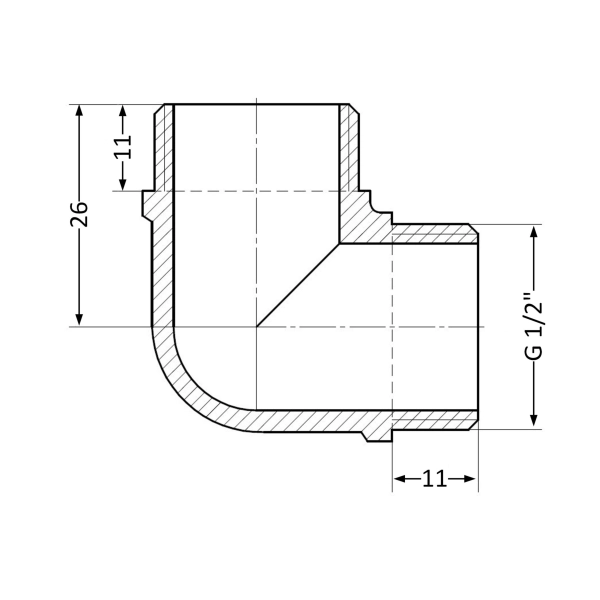 Угол Thermo Alliance Standard  1/2"х1/2" ЗР (SD41915)
