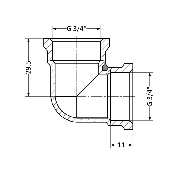 Угол Thermo Alliance Standard 3/4"х3/4" ВР (SD41820)