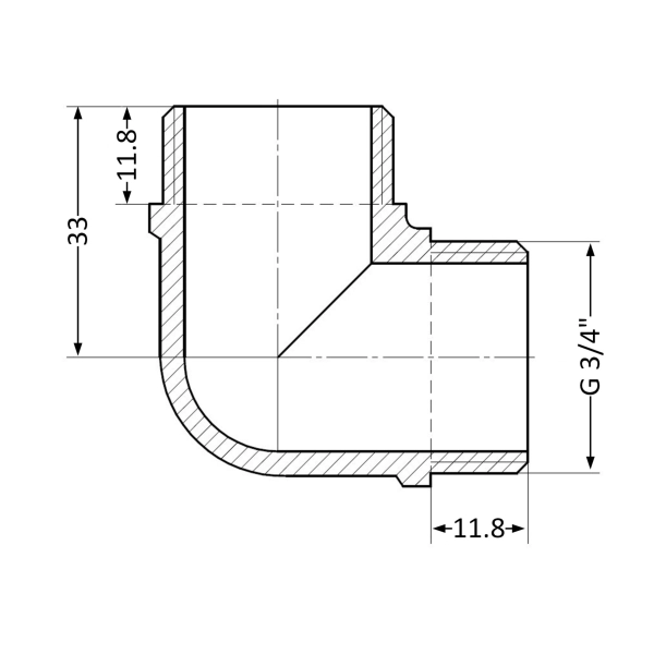 Угол Thermo Alliance Standard 3/4"х3/4" ЗР (SD41920)