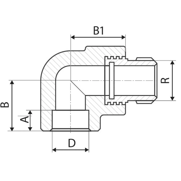Уголок ITAL IKE402 PPR 90° 25 мм 1/2"