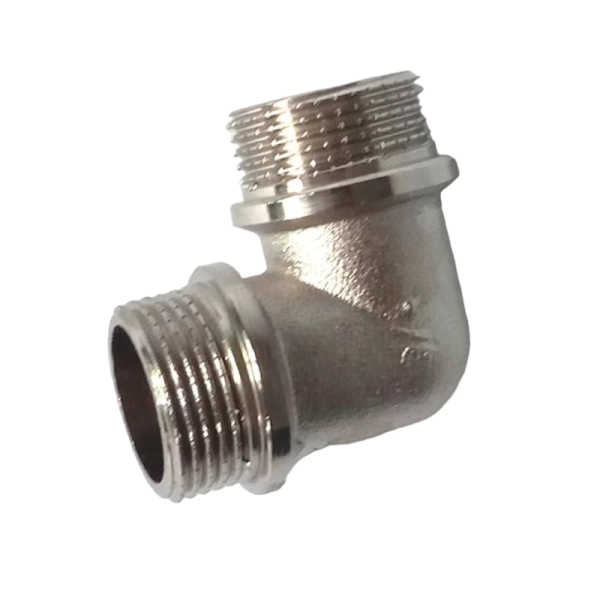 Уголок Asco 3/4" НН латунный никель/профи