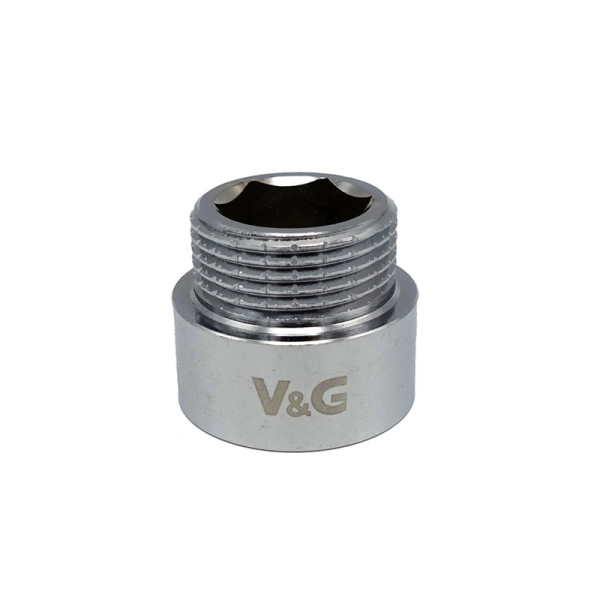 Удлинитель латунный V&G 3/4"x3/8" ВН хромированный
